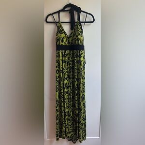 Apt. 9 Green and Black Halter Maxi Dress